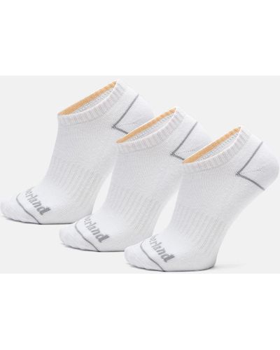 Timberland All Gender 3 Pack Bowden No-show Socks - White