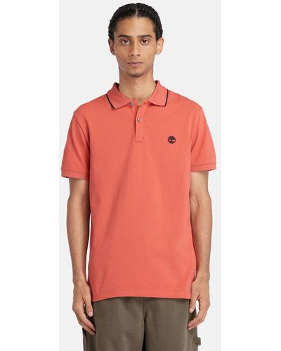 Timberland Millers River Printed Neck Polo Shirt - Red