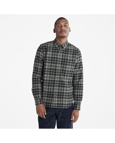 Timberland Flannel Checked Shirt For Men In Green, Man, Green, Size: S - Grey