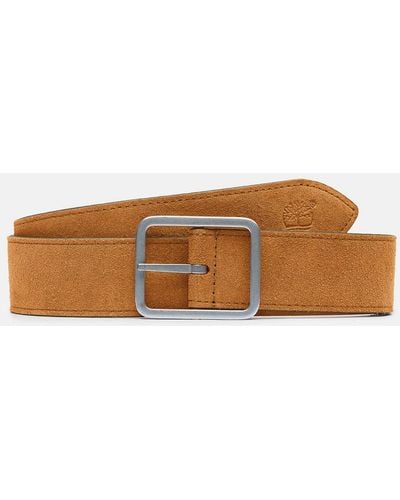 Timberland Reversible Canvas And Leather Belt - Brown