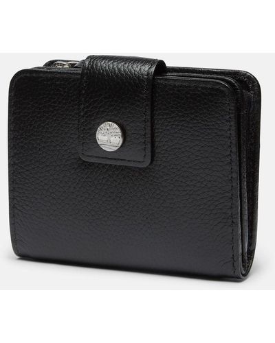 Timberland Sheafe Leather Tab Bifold Wallet With Coin Pocket - Black