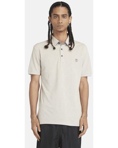 Timberland Baboosic Brook Oxford Polo For Men In Beige, Man, Beige, Size: L - Natural