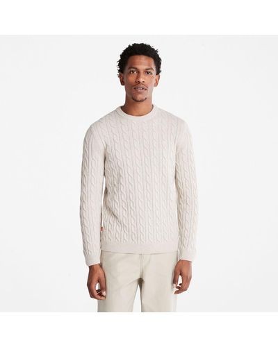 Timberland Phillips Brook Cable-knit Crew Jumper - White