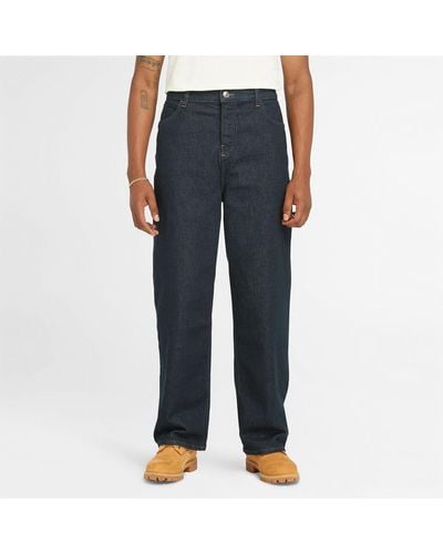 Timberland Relaxed Denim Trousers With Refibra Technology - Blue