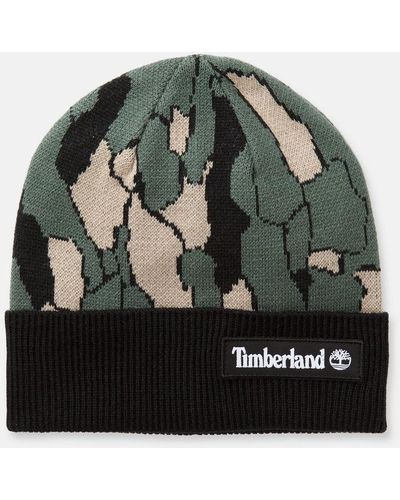 Timberland Cranmore Bark Camo Knit Beanie - Green