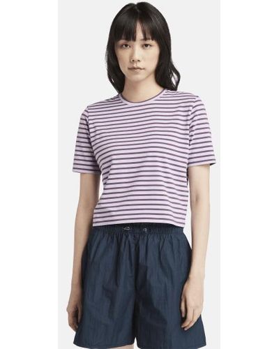 Timberland Stripe Baby T-shirt For Women In Purple, Woman, Purple, Size: L