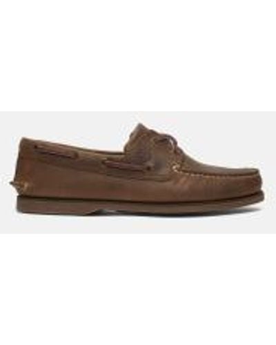 Timberland Classic Leather Boat Shoe For Men In Dark Brown, Man, Brown, Size: 5.5