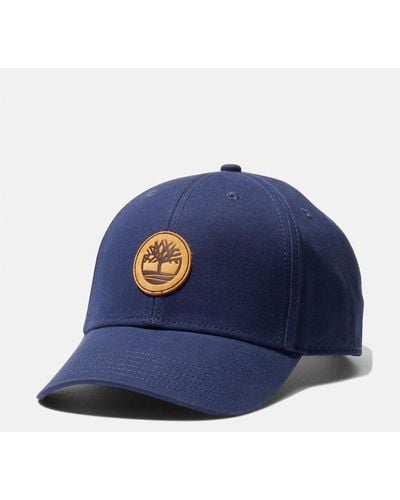 Timberland Leather-logo Baseball Cap - Blue