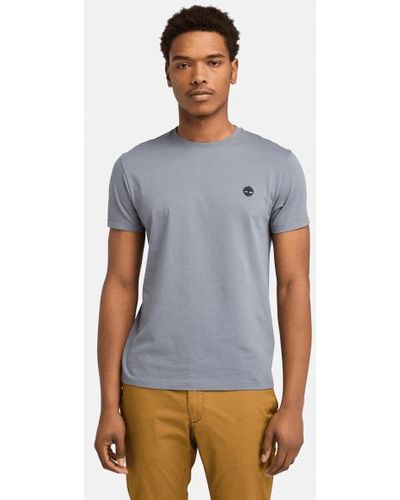Timberland Oyster River Chest Logo Short Sleeve T-shirt (slim) For Men In Grey, Man, Grey, Size: 3xl - Blue
