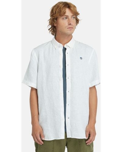Timberland Linen Short Sleeve Shirt - White