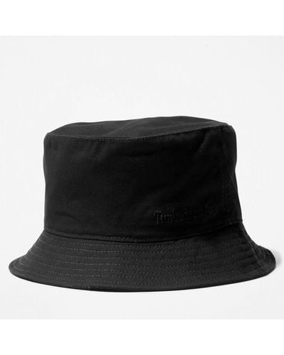 Timberland Peached Cotton Canvas Bucket Hat - Black