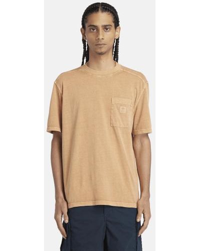 Timberland Merrymack River Chest Pocket T-shirt For Men In Dark Yellow, Man, Yellow, Size: L - Natural