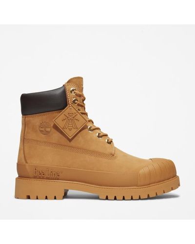 Timberland Bee Line X Premium 6 Inch Rubber-toe Boot For Men In Yellow, Man, Light Brown, Size: 10