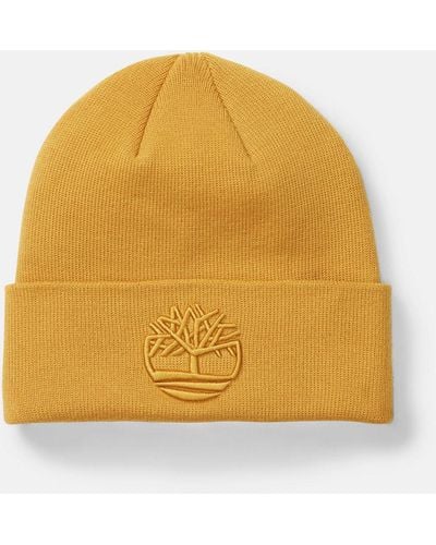 Timberland Tonal 3d Embroidery Beanie - Yellow