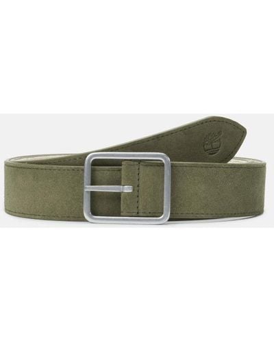 Timberland Reversible Canvas And Leather Belt For Men In Beige, Man, Beige, Size: L - Green