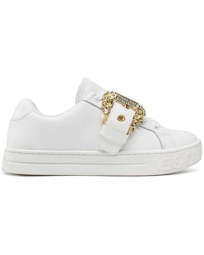 Versace Jeans Couture Sneakers in pelle con logo - Bianco