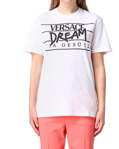 Versace Logo Cotton T-Shirt - Weiß