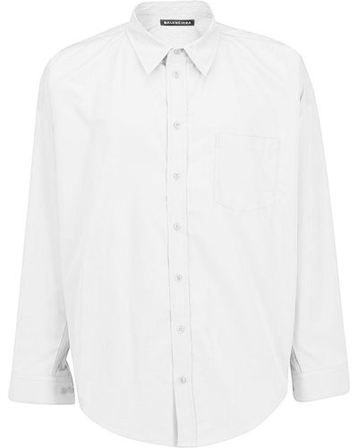 Balenciaga Camicia in cotone oversize - Bianco