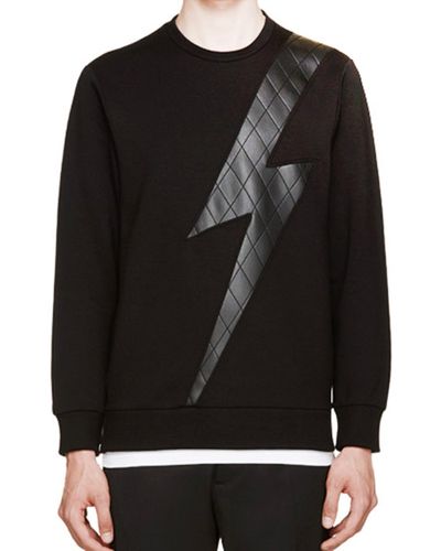 Neil Barrett Sweatshirt mit Blitzdesign - Schwarz