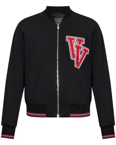 Versace Giacca bomber con patch - Nero