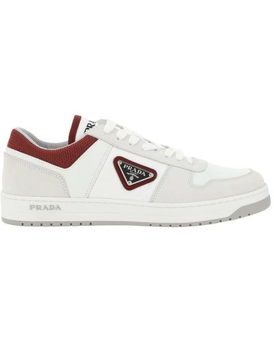 Prada Sneaker logo in pelle - Bianco