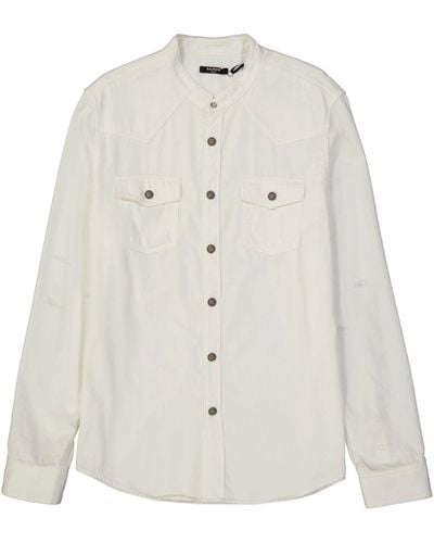 Balmain Camicia in cotone e denim - Bianco
