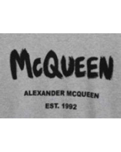 Alexander McQueen Bedrucktes Logo-Sweartshirt - Grau