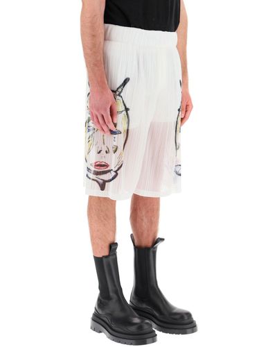 Burberry Shorts mit mythologischen Motiven - Weiß