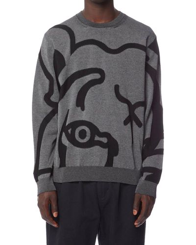 KENZO Sweatshirt mit abstraktem Tiger-Print - Grau