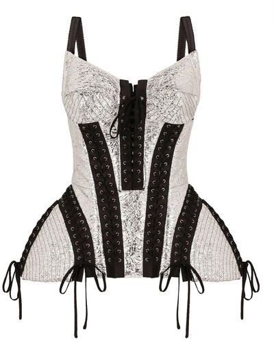 Dolce & Gabbana Top bustier con lacci metallici - Nero