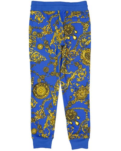 Versace Jeans Couture Hose mit Barock-Muster - Blau