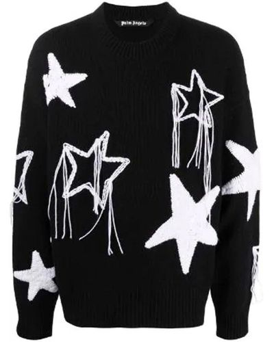 Palm Angels Maglione in lana impreziosito da stelle - Nero