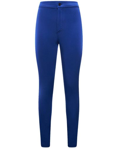 Saint Laurent Pantaloni skinny a vita alta - Blu