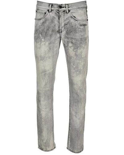 Off-White c/o Virgil Abloh Jeans in denim di cotone - Grigio