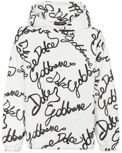 Dolce & Gabbana Felpa con cappuccio con logo - Bianco