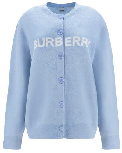 Burberry Cardigan in cotone e lana - Blu