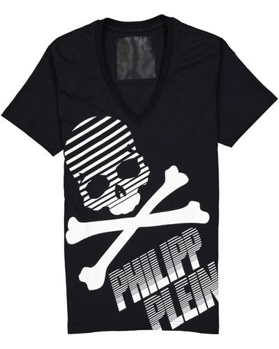 Philipp Plein T-shirt in cotone con logo - Nero