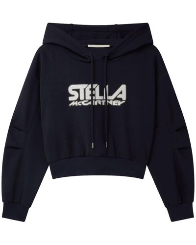 Stella McCartney Felpa con logo in scuba - Blu