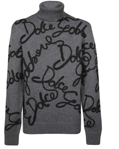 Dolce & Gabbana Maglia con scollo rotondo - Grigio