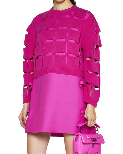 Valentino Pullover aus Wolle mit Cut-Out - Pink