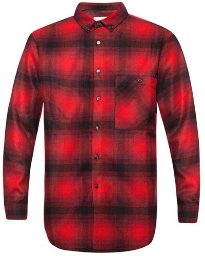 Saint Laurent Checked Wool Shirt - Red