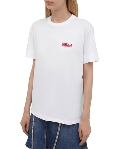 Stella McCartney Cotton Logo T-Shirt - Weiß