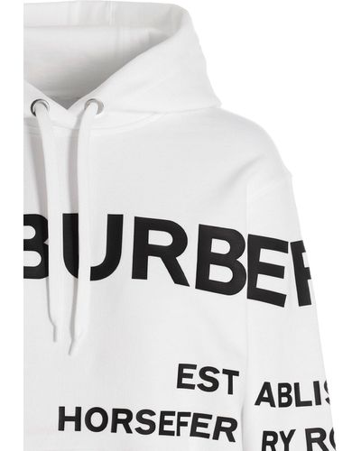 Burberry Logo Sweatshirt mit Kapuze - Weiß