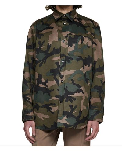 Valentino Hemd mit Camouflage-Druck - Grün