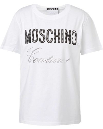 Moschino Maglietta Logo in cotone - Bianco