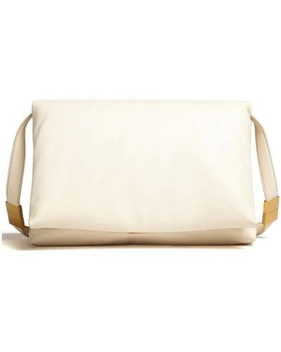 Marni Padded Leather Shoulder Bag - Natural