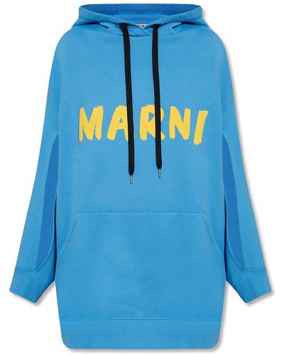 Marni Oversize Hooded Sweatshirt - Blue