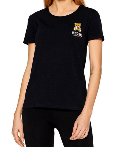 Moschino Moschino Unterwäsche Baumwolle Logo T-Shirt - Schwarz