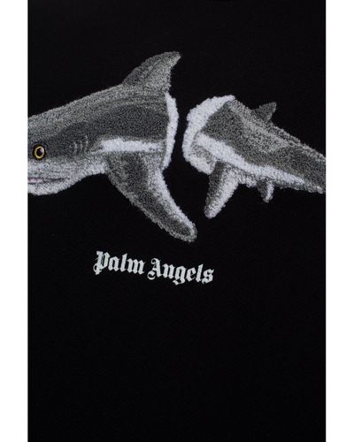 Palm Angels Logo Hai Print Sweatshirt - Schwarz