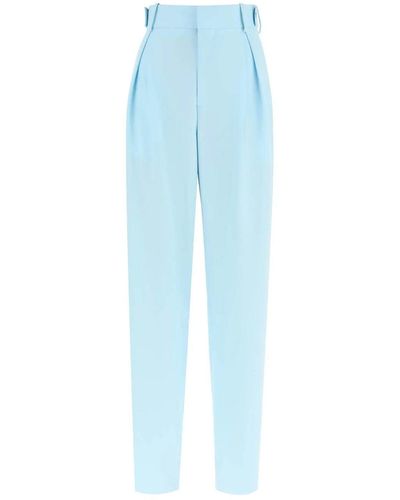 Bottega Veneta Pantaloni in lana plissettata - Blu